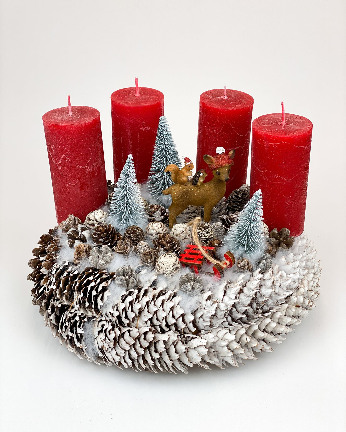 Őzikés adventi koszorú