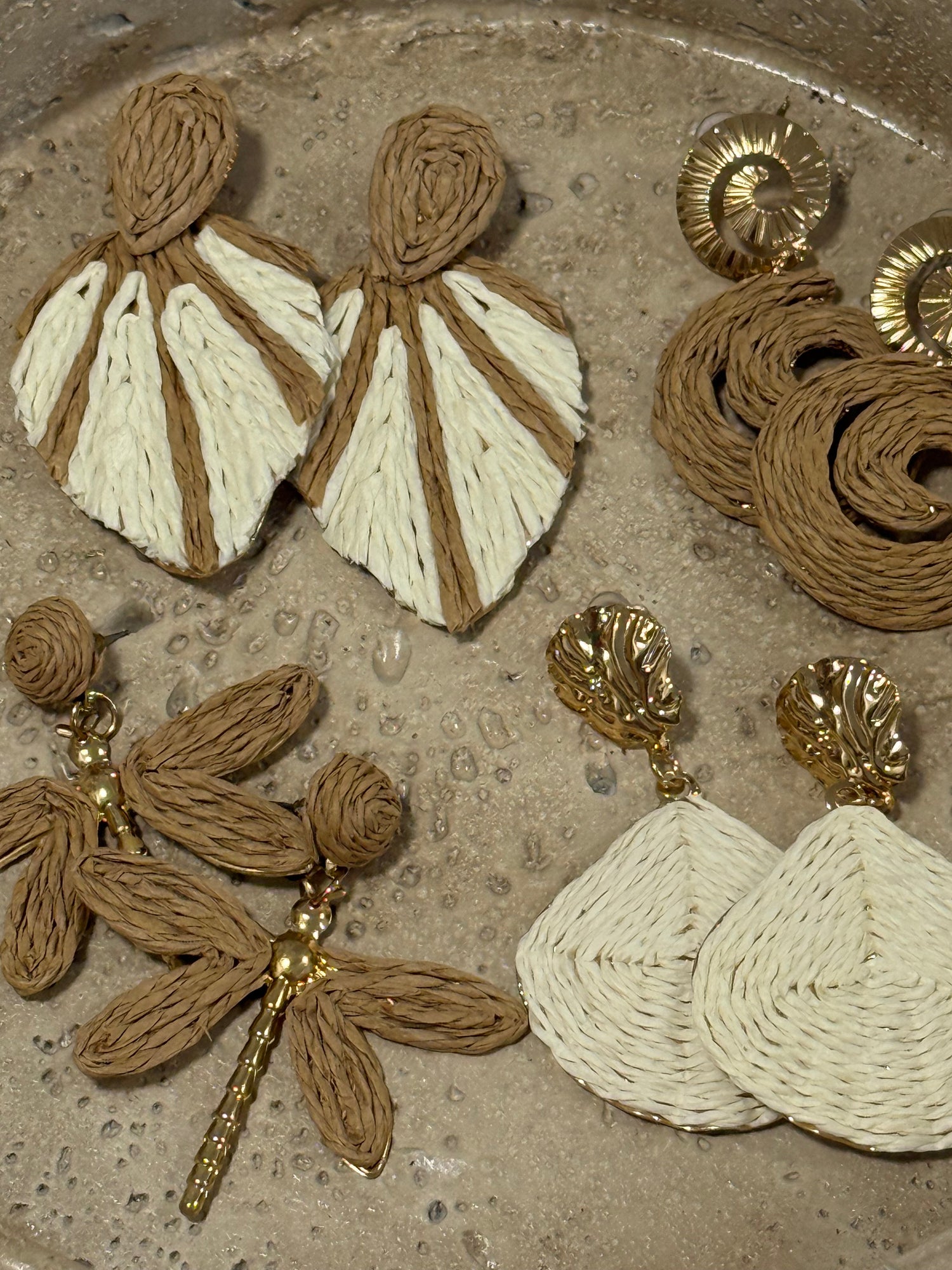 Raffia fülbevalók