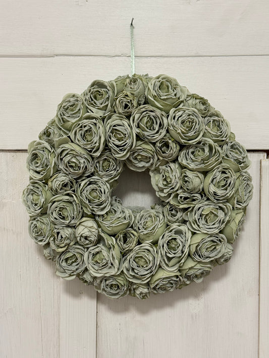 Szárított hatású rózsa kopogtató 30 cm zöld