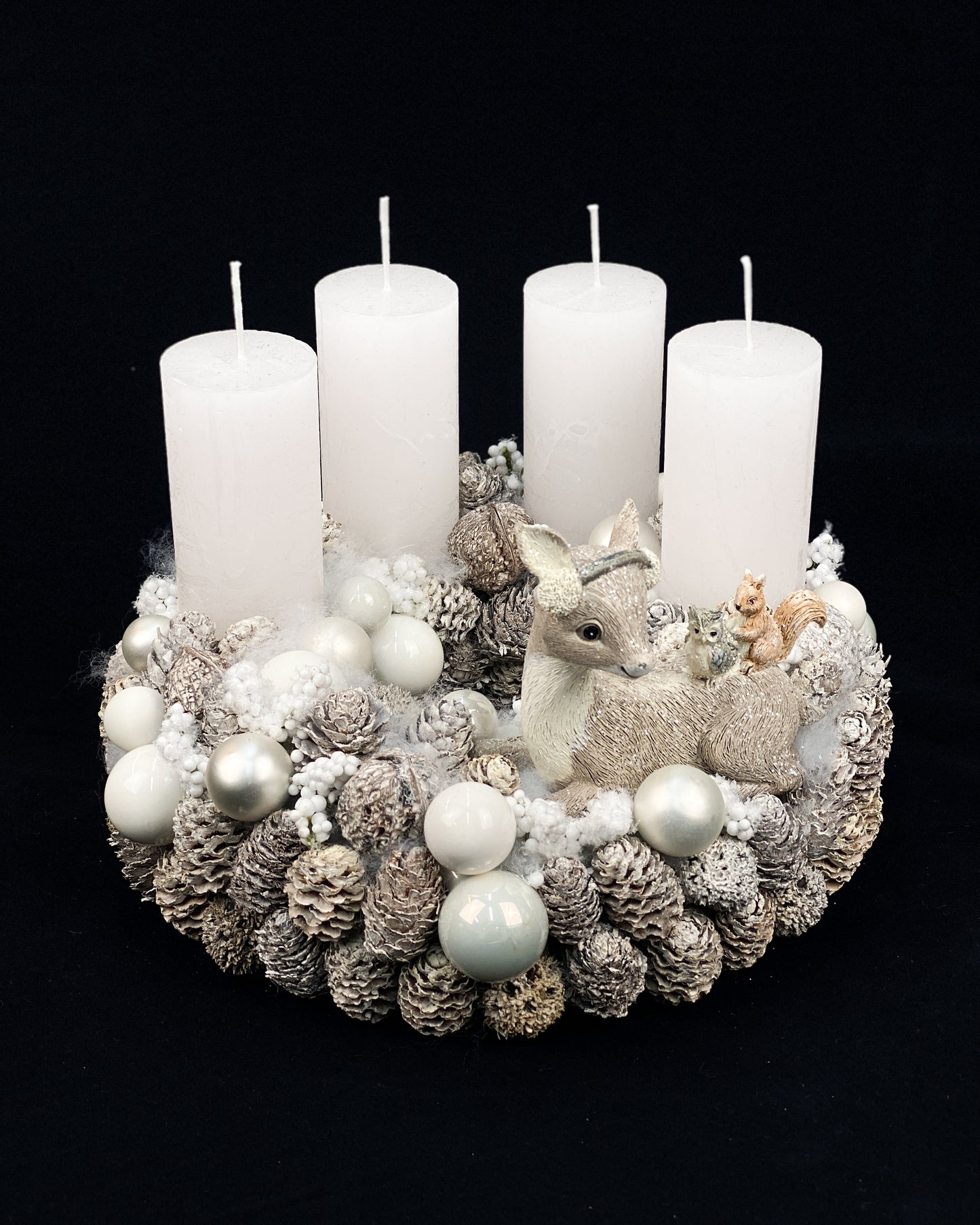 Őzikés adventi koszorú